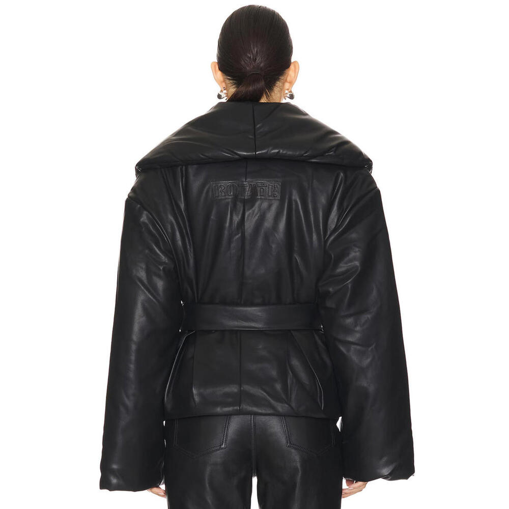 Revolve Rotate Belted Puffer Jacket black size 32 NWT $520msrp - Picture 4 of 12